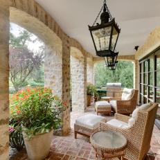 Traditional Lanterns for Covered Patio Overlooking Courtyard