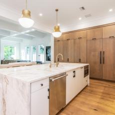 Open Plan Kitchen with Marble Island