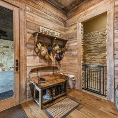 Rustic Mudroom With Paneling