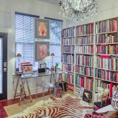 Eclectic Home Office With Zebra Rug