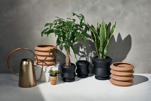 Planter options from Target and the Hilton Carter gardening collection.