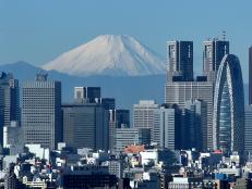 A View of Mt. Fuji Beyond the Tokyo Skyline