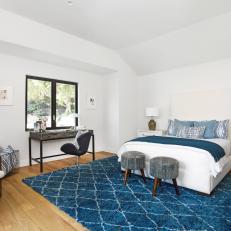 Modern Blue and White Guest Room
