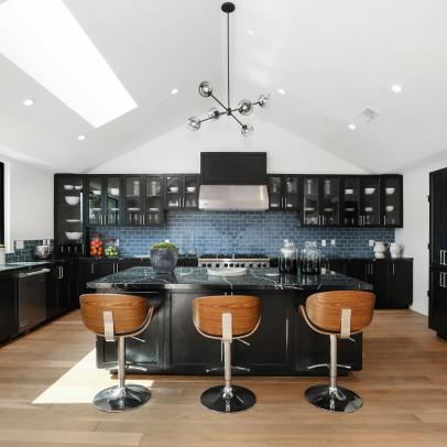 Modern Chef Kitchen with Skylight