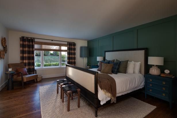 Dark mid century sales modern bedroom
