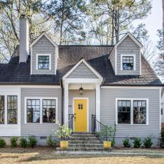 Gray House With Yellow Front Door