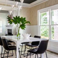 Brown and White Contemporary Dining Room