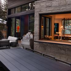 Modern Rustic Patio with Fire Pit