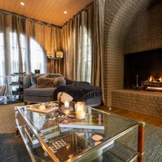 Brick Fireplace With Arch
