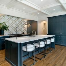 Transitional Chef Kitchen With Gray Cabinets