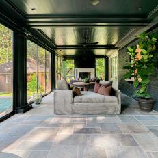 Gray Green Screened In Porch