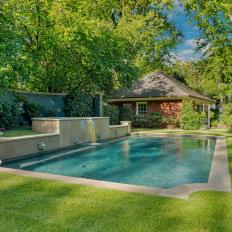 Backyard With Pool and Fountain