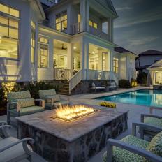 White House at Night and Fire Pit