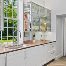 Butler's Pantry With Glass Cabinets