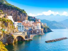 Striking Italian architecture perched over the sea of the Amalfi Coast