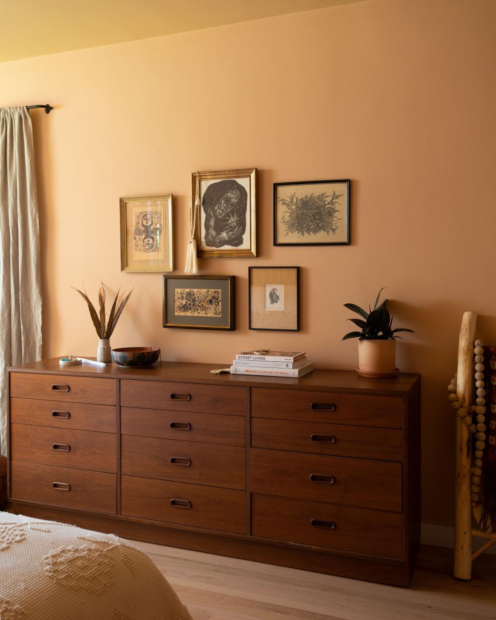 Framed Artwork Above Chest of Drawers in Master Bedroom HGTV