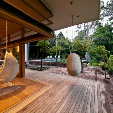 Interior and Exterior Hanging Egg Chairs