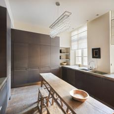 Contemporary Paris Kitchen With Charcoal Cabinets