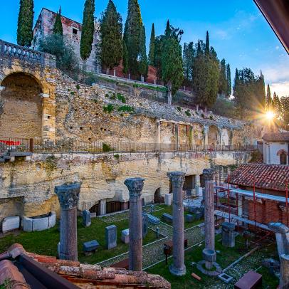 Roman Theater Views From Italian Apartment 