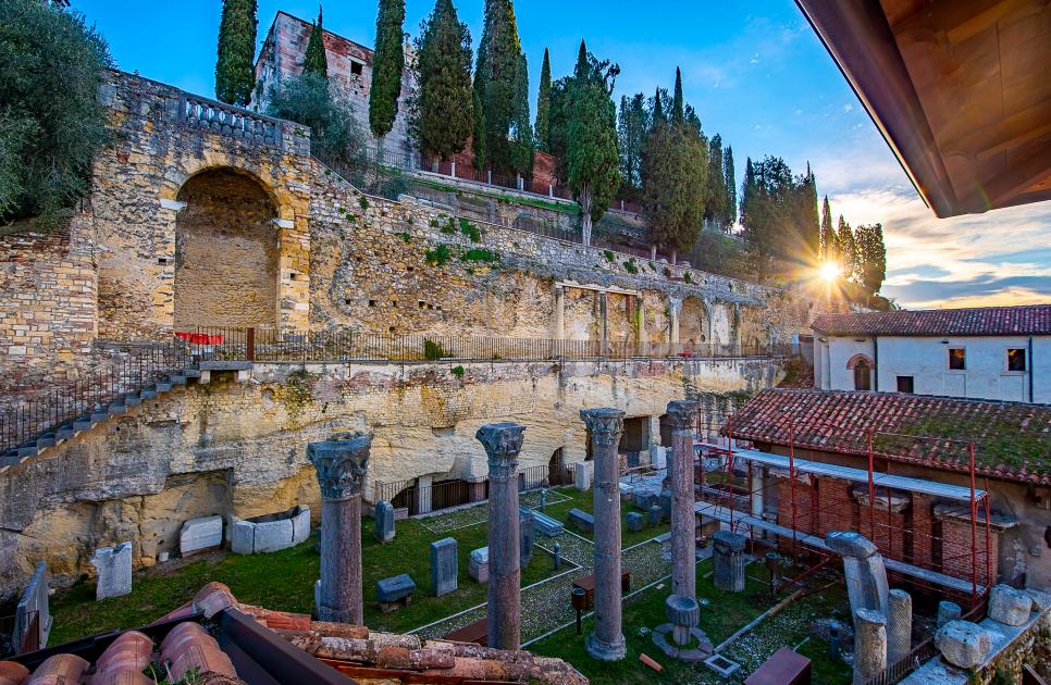 Roman Theater Views From Italian Apartment 