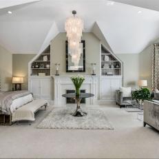 Gray Art Deco Bedroom With Domed Ceiling