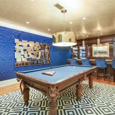 Blue Contemporary Game Room and Bar