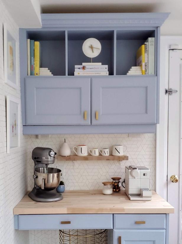 In-Home Coffee Nook in Converted Cabinet