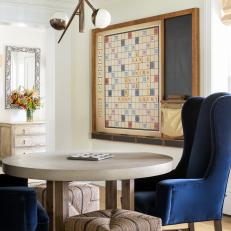 Contemporary Game Room With Wall Scrabble