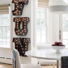 Transitional Dining Area With Marquis Letters