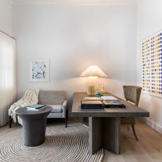 Contemporary Home Office With Dot Art