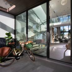 Glass Front Door and Bicycle