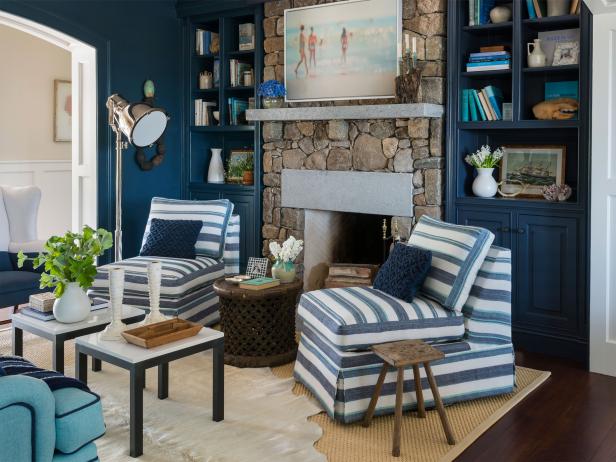Navy And White Living Room Pinterest