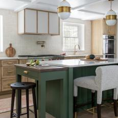 Glamorous Green and White Kitchen