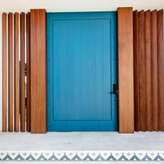 Blue Door and Wood Slats