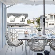 White Coastal Balcony Dining Area