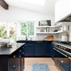 Transitional Chef Kitchen With Sloped Ceiling