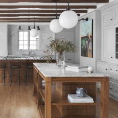 Contemporary, Rustic Kitchen With Two Islands