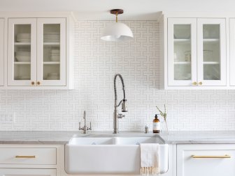 White Kitchen With Farmhouse Sink