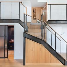 Contemporary Stairs and Clear Railing