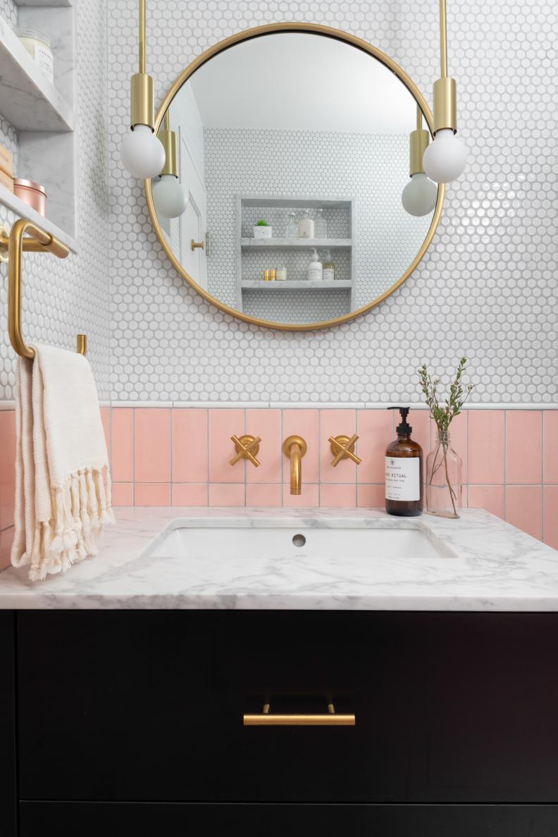 Pink and White Bathroom