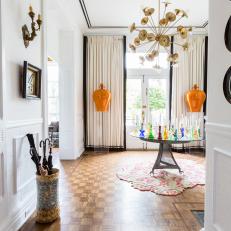 Transitional Foyer Filled With Color