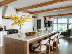 Rustic Transitional Kitchen With Exposed Beams