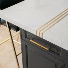 Marble Countertop with Brass Inlay