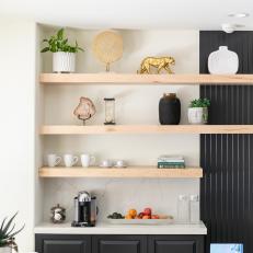 Coffee Bar With Floating Shelves 