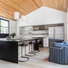 Modern Kitchen With Vaulted Ceiling