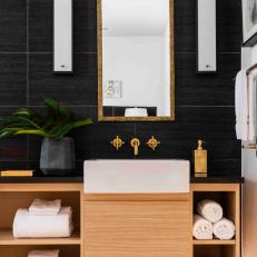Black & Gold Contemporary Bathroom
