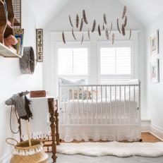 Small Nursery Nook Houses an Antique White Crib 