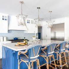 Breezy Blue and White Transitional Kitchen