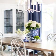 Chic Blue and White Kitchen Dining Area