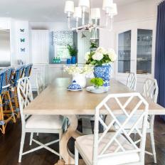 Chic Dining Area in Transitional Kitchen
